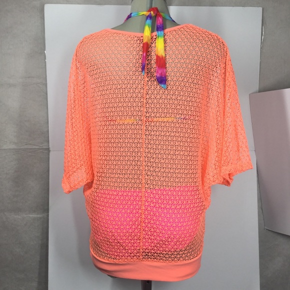 🌹3/25🌹Candy Couture, beach 🏖 Orange Coverup, Size M - Picture 4 of 6
